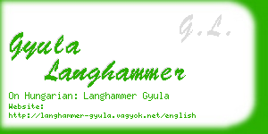 gyula langhammer business card